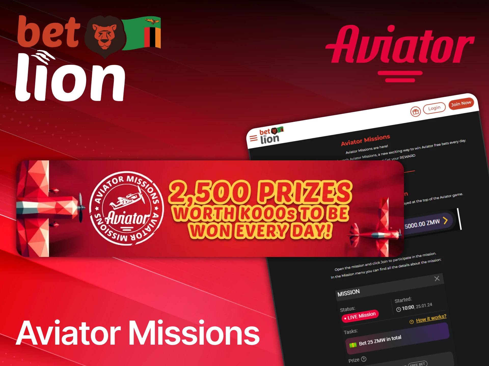 Complete Betlion Zambia Aviator missions to unlock rewards.