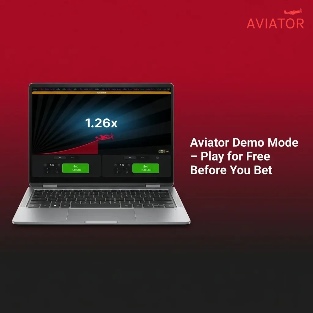Aviator demo mode gameplay interface showing free play with virtual credits and auto cash-out feature in India
