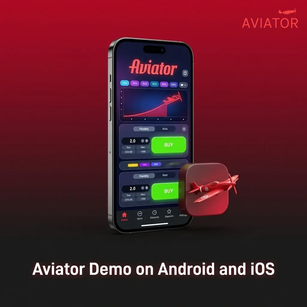 Aviator demo mode on Android and iOS via casino mobile apps with adapted screen controls and multiplier display