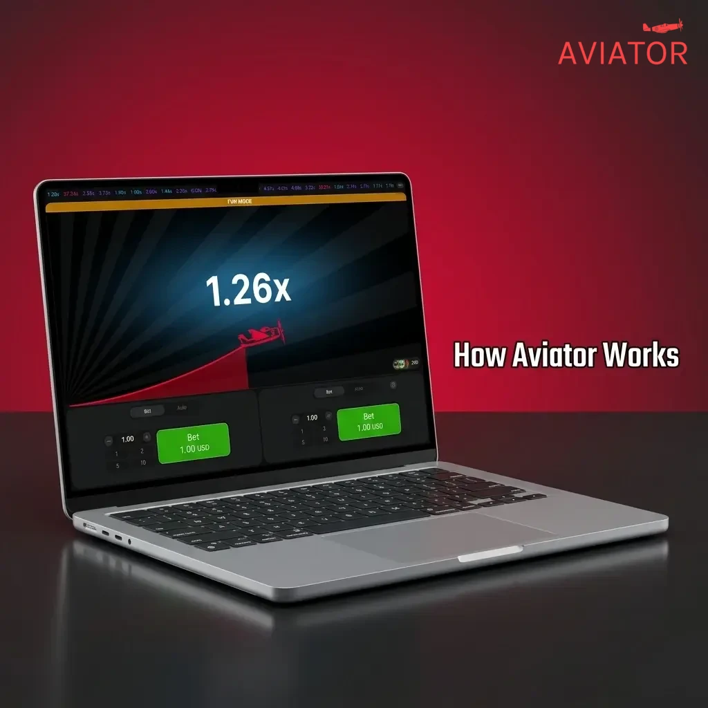Aviator game round sequence showing betting phase, plane takeoff, multiplier climb, cash out button, and instant payout