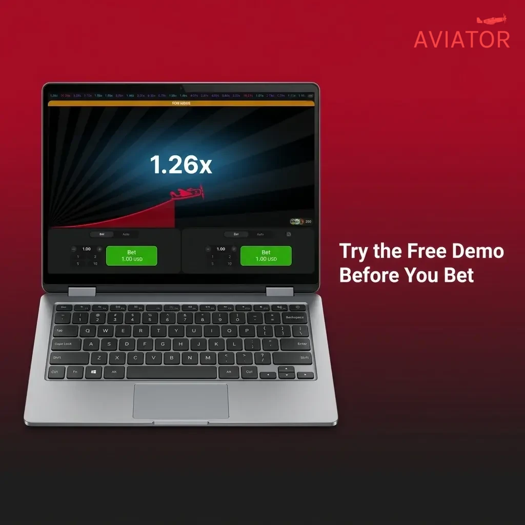 Aviator free demo mode showing multiplier climbing and cash-out practice without spending real money