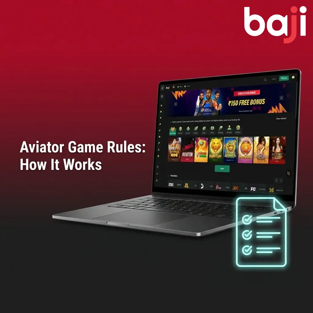 Aviator game rules showing plane takeoff with rising multiplier, cash out button, and bet options from 1 to 10000 INR