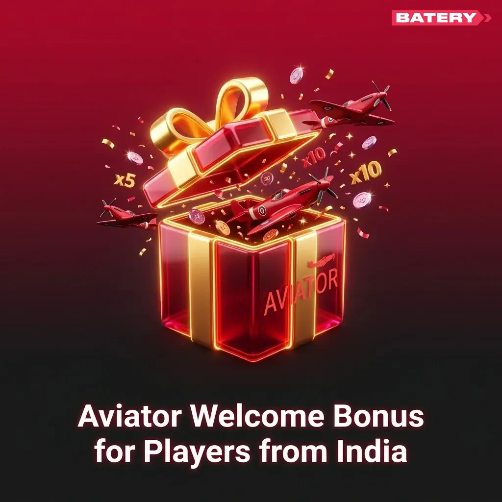 Batery welcome bonus for Indian players up to ₹1,50,000 and 430 free spins for Aviator game
