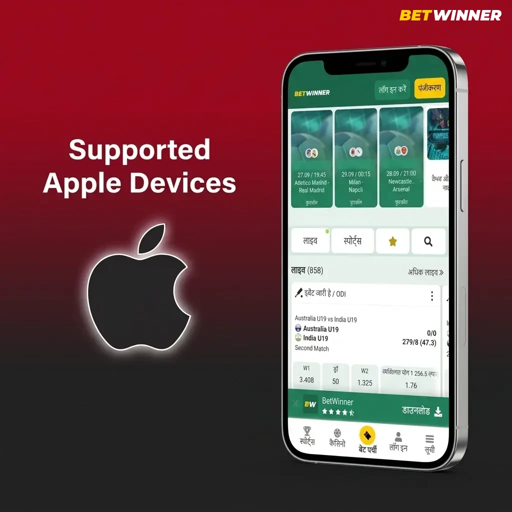 Supported Apple devices for BetWinner Aviator including iPhones, iPads and iPod Touch running iOS 12 or later