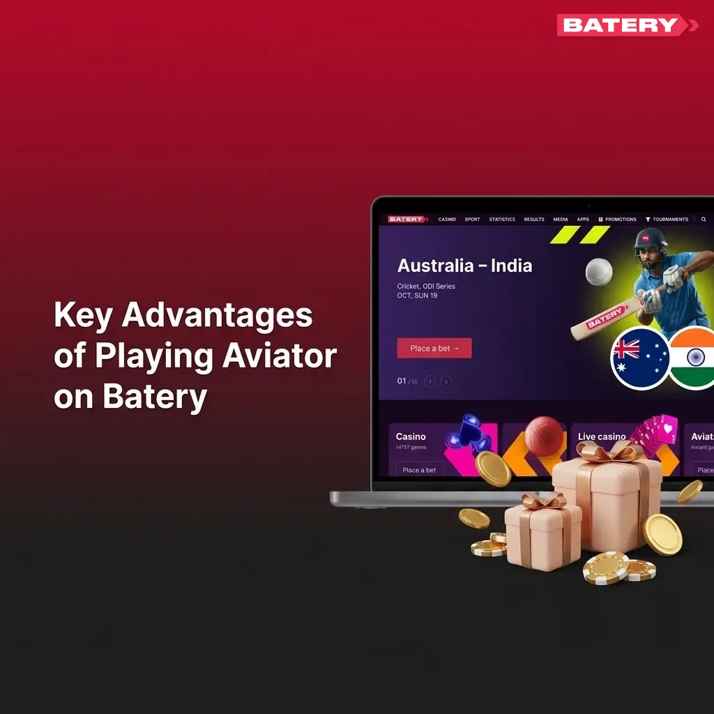 Key advantages of playing Aviator on Batery platform in India including 97% RTP, auto-cashout, and UPI payments