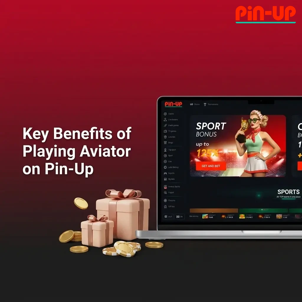 Key benefits of playing Aviator on Pin-Up including high RTP, auto cashout, dual bet, and provably fair system