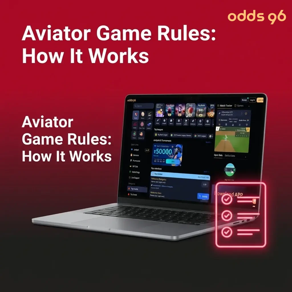 Aviator game rules showing plane taking off with rising multiplier, bet limits from 0.10 to 10,000 INR explained