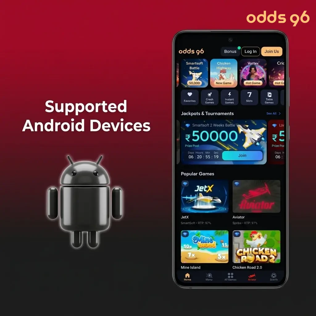 Odds96 Aviator app tested on 10 Android devices across budget, mid-range, and flagship tiers with no performance issues.