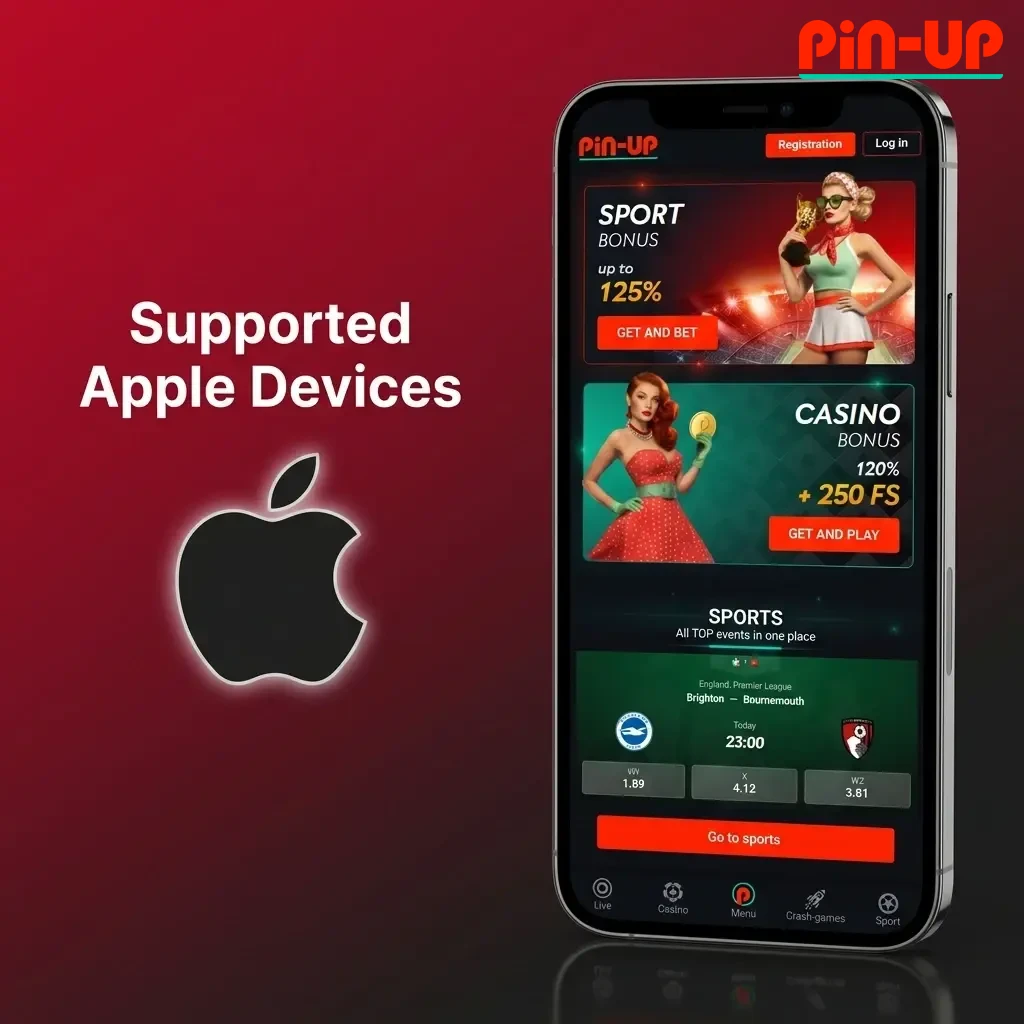Supported Apple iPhones and iPads running iOS 12 or later compatible with Pin-Up app, including iPhone 15 and iPad Pro