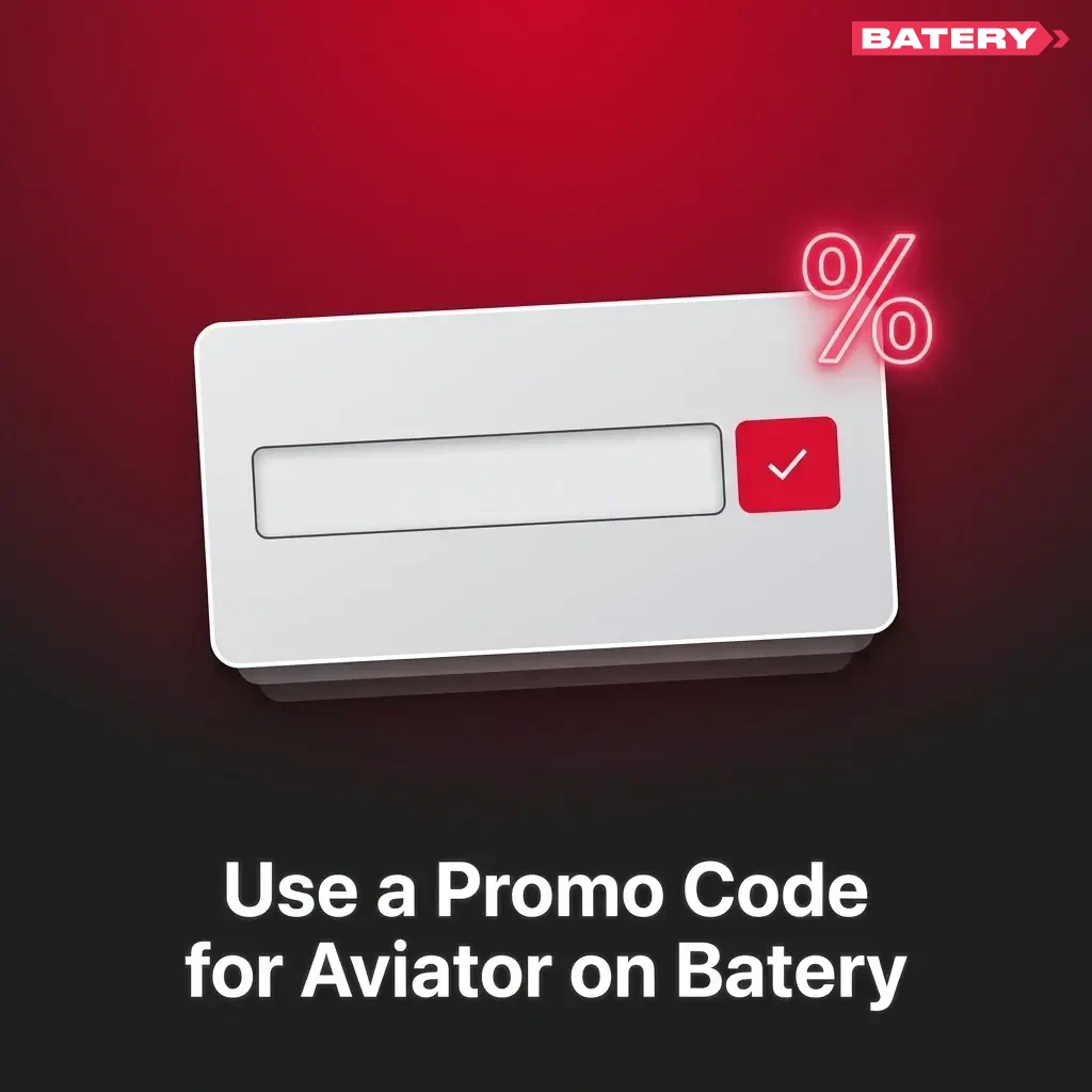 Aviator promo code BATBONUS on Batery app for extra deposit bonus during registration or in Promotions section