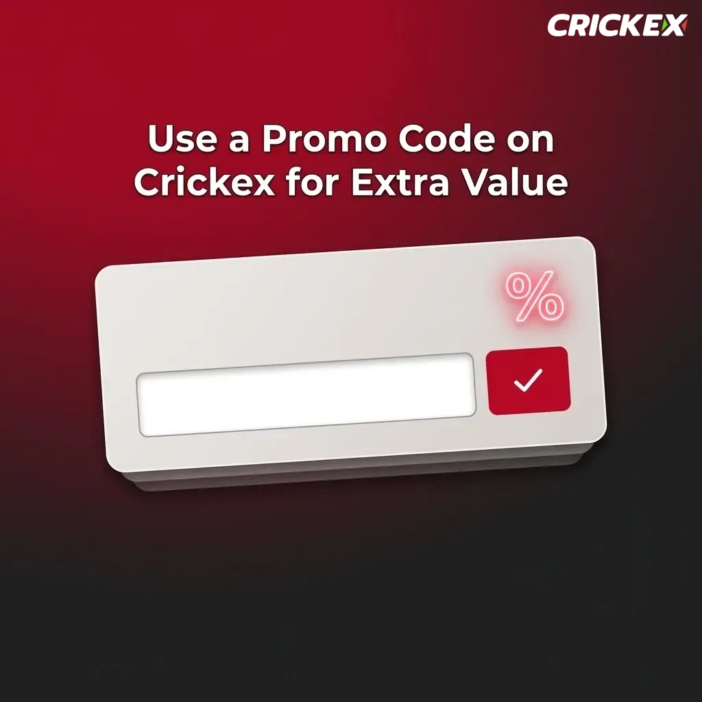 Crickex promo code CRICKEX100 field during registration to boost welcome bonus or add free credits