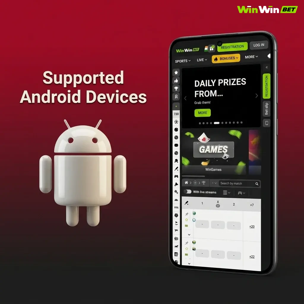 WinWin Aviator supported Android devices list covering budget, mid-range, and flagship phones from 2020 to 2025